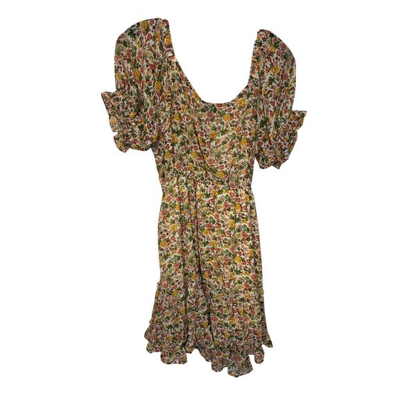 Gigio Women's Fit Flare Getaway Island Mini Dress Ruffle Prairie Cottagecore L - Picture 5 of 5